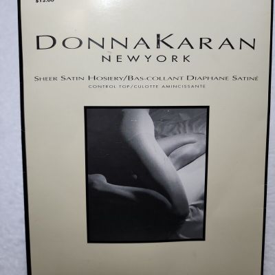 Donna Karan Womens Sheer Satin Hosiery Control Top Pantyhose Ivory Sm 265 Vtg