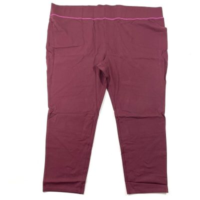 New Logo Lori Goldstein Layers Contrast Stitch Leggings Size 5X Tawny Port