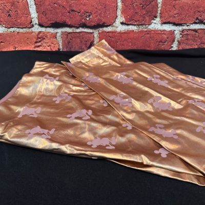 Disney Parks Mickey Mouse Rose Gold Metallic Womens Leggings Size 3X NWT MOS