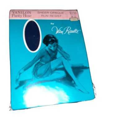 Van Raalte Navy Vanilon Panty Hose Sheer Opaque Run Resist New Old Stock