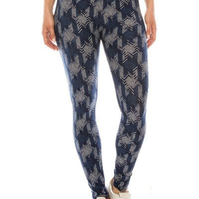 FASHNZFAB Women's Long Yoga Style Banded Lined Multi Printed Knit Legging With