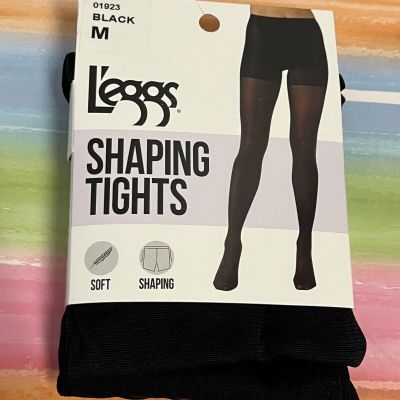 NEW L’eggs Shaping Tights Black size opaque M 01923