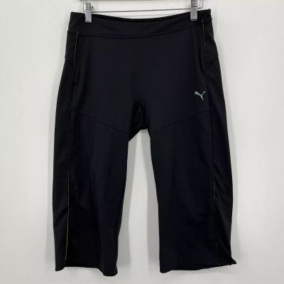 Puma Leggings Women's Size M Black Cropped Capri Dry Cell Logo Active Yoga