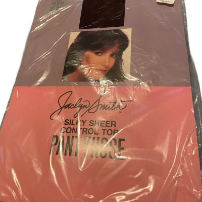 Jaclyn Smith Pantyhose Ultra Sheer Control Top Sandalfoot Size A Jet Black NOS