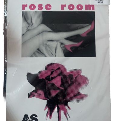 80s Rose Room Pantyhose Size C Sandal Toe NOS Shell Off White Control Top Sheer