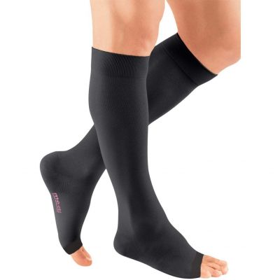 MEDIVEN PLUS WIDE PETITE CALF OPEN TOE SILICONE 30-40 Compression Stockings Size