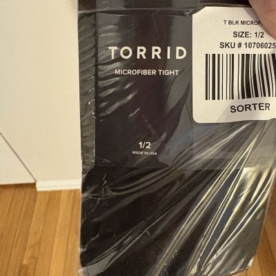 NEW TORRID SIZE 1/2 BLACK MICROFIBER TIGHTS PANTYHOSE BLACK