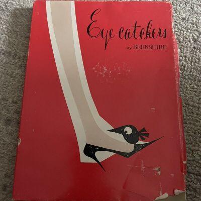 2 Pair Vintage Boxed Eye Catchers Garter Stockings 9 1/2 Mesh Suntan
