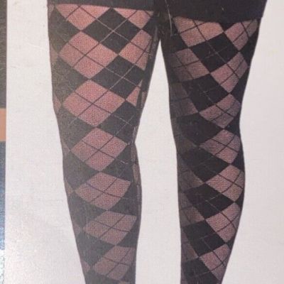 NWT Torrid Women's Plus Size 2 Full Length Signature Waist Black Argyle Legging