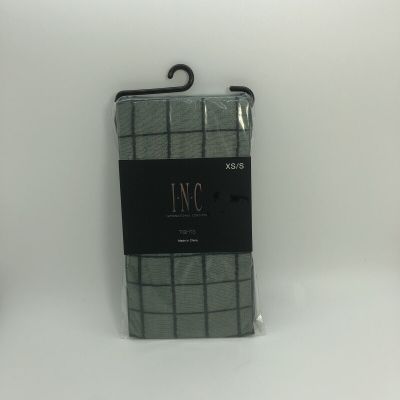 INC International Concepts Size XS/S Green Windowpane Tights (New With Tags)