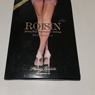Honey Birdette Roisin Luxury Thigh High Suspender Stockings size Large new