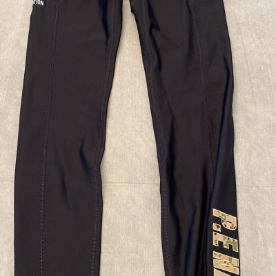 PE Nation Womens Leggings Black Camo Accent Active Athletic Size S/P