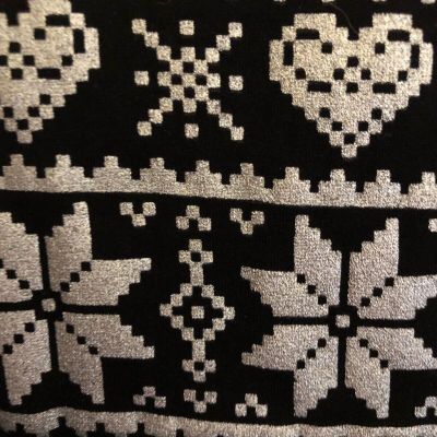 Ladies Kensie Tights Black Snowflake Pattern