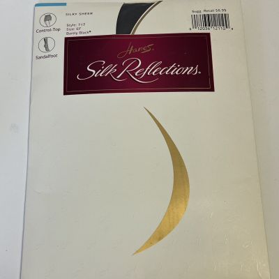 Hanes Silk Reflections pantyhose EF Silky Sheer Barely Black 717 control top