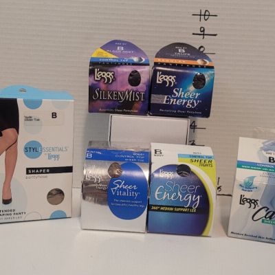 Leggs Pantyhose Size B and 6 Various Styles and Colors Tights