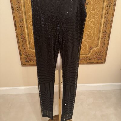 Gianni Bini Womens Black Sequin Legging Size M