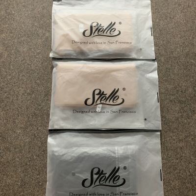 STELLE LOT Of 3 Control Top Women Tights 2 Light Suntan, 1 Coffee Size SMALL NEW