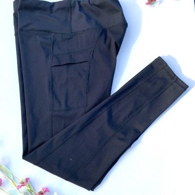 LifeSky Yoga Pants Womens XL High Waisted Tummy Control Workout Leggings Black