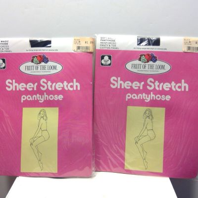 2 Packs of NOS Soft Magic Pantyhose Reinforced Panty & Toe Cotton Panel - Size A