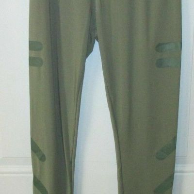Leggings Army Style Print OLIVE Junior's Size.- Large New