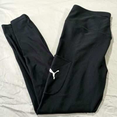 Puma Leggings size Large Black Workout Athleisure Running Pockets
