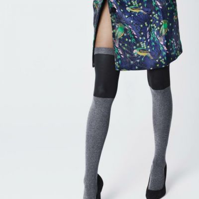 FIORE PIEGA MELANGE IMITATION HOLD UP PATTERN 60 DENIER PANTYHOSE TIGHTS  3 SIZS