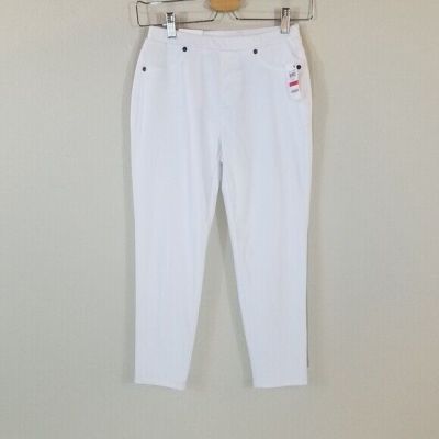 NWT STYLE & CO XS White Twill Mid Rise Pull On Legging Capri Women