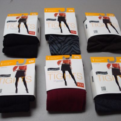NWT Women's 6 No Nonsense Patterned Tights Size S/M Multi #767D