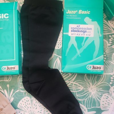Juzo BASIC 4202 Ribbed  REGULAR Knee High Stockings Compression 30-40 Size Color