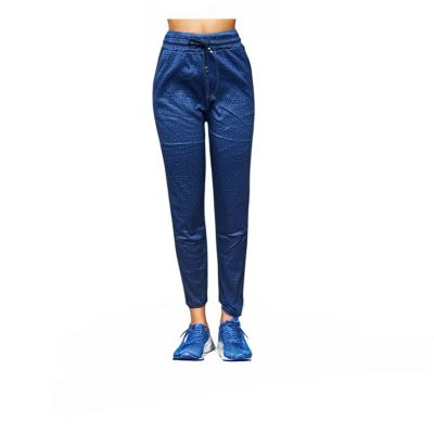 Women's High-Waist Jogger-Style Denim Look Pants - Adjustable Drawstring