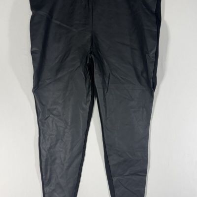 Torrid®?Black Fashion Full Length Leggings Cotton/Spandex/Pleather~ Size 2. EUC