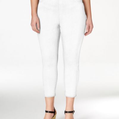 /LX022/ Style & Co Plus Pull-On Stretch Capri Leggings Pants White Sz 0X