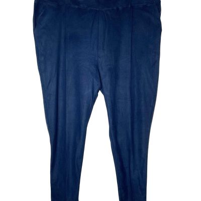 Cuddl Duds Flannel Fleece Leggings with Seam Detail A518560 Blue Size 3X NEW