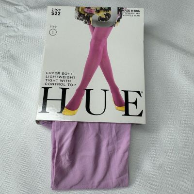 HUE Pink Flirt Super Soft Lightweight Control Top Tights Womens Size 1 U11231