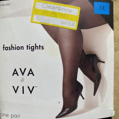 A NEW DAY BEAUTIFUL SEXY FASHION TIGHTS EBONY BLACK SIZE 1X TWO PAIRS FREE SHIP