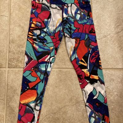 BNWT No Boundaries Juniors Ankle Legging GRAFFITI Sz Medium Urban Hip Hop Style!