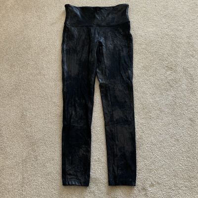 Spanx Faux Leather Leggings Women's Sz M Black Style 2437