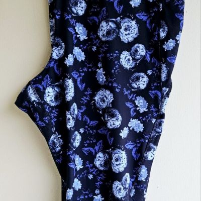 Livi Lane Bryant Blue Floral Crop Leggings Size 34/36 34 36 6X