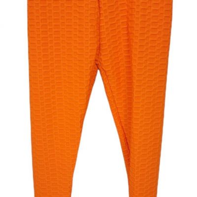 Bright Orange Tik Tok Anti- cellulite Leggings Size L