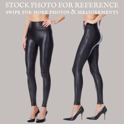 SPANX Faux Leather Leggings Black Style #2437 Women's XS