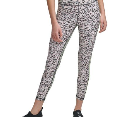 DKNY Sport Women's Printed Side-Striped High Waist Yoga Leggings, L