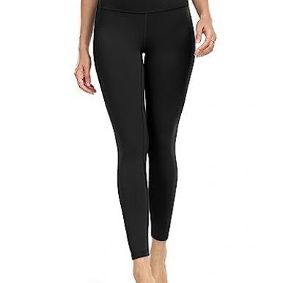 Women's High Waisted Tummy Control Workout Leggings Large 25“ Inseam Black