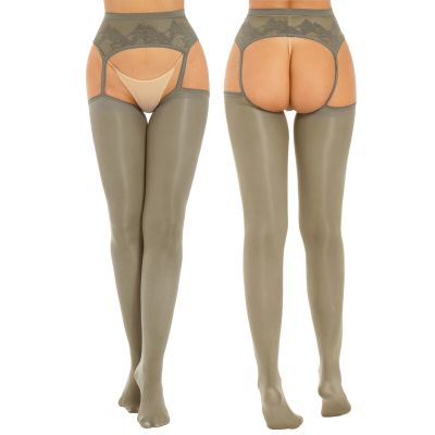 Women's Lace Sheer Thigh High Long Pantyhose Hosiery Nylons Temptation Stockings