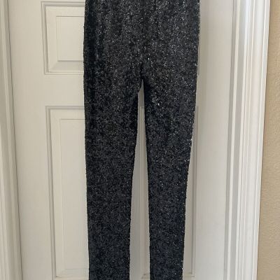 Zadig & Voltaire Deluxe Black Sequin Pharrell Leggings Sz 40