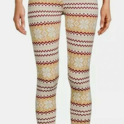 Time and True High Rise Fitted Leggings Size XL (16-18) NWT Fairisle