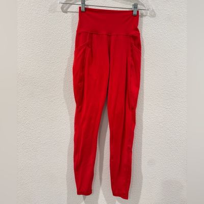 Alphalete Red High Rise Spellout Gym Exercise Leggings Size XS