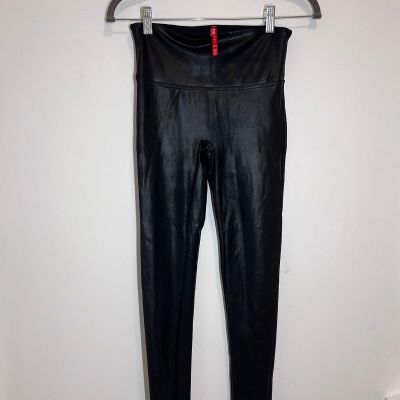 Faux Leather Leggings Black Spanx Medium Petite