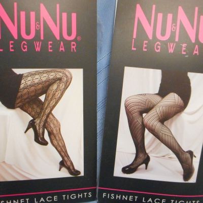 NU&NU PANTYHOSE FISHNET LACE TIGHTS LEGWEAR M / L BLACK 140-170 lbs