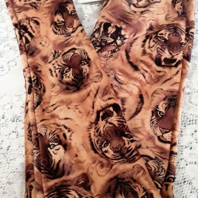 Women Fashion Leggings Elejeh Brand Multi Colors Tiger Printed Thermos Pants M-L