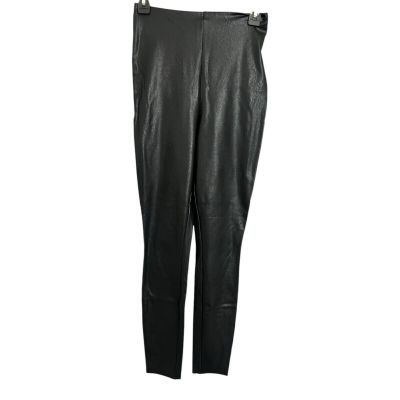 Commando Women's Faux Leather Leggings Solid Black Four Way Stretch Plus Size 1X
